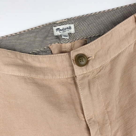Madewell Rivington Trousers Linen Pink Salmon W 30 - Picture 3 of 8